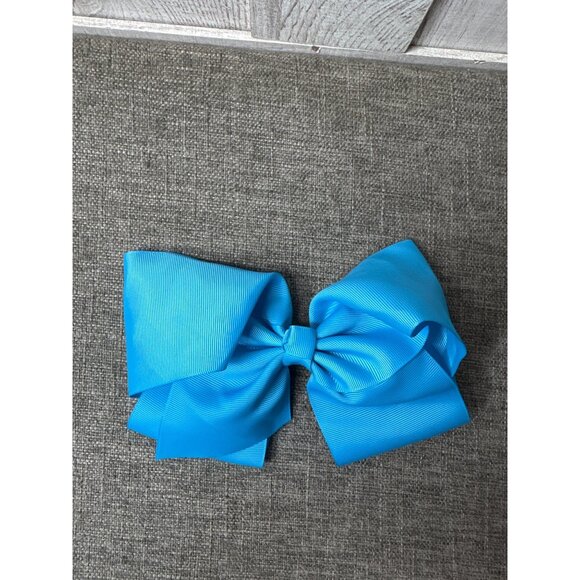 Girls Blue Ruffled Tutu Skirt & Bow Set With Satin Trim for Ballet Dance Party - Picture 5 of 7